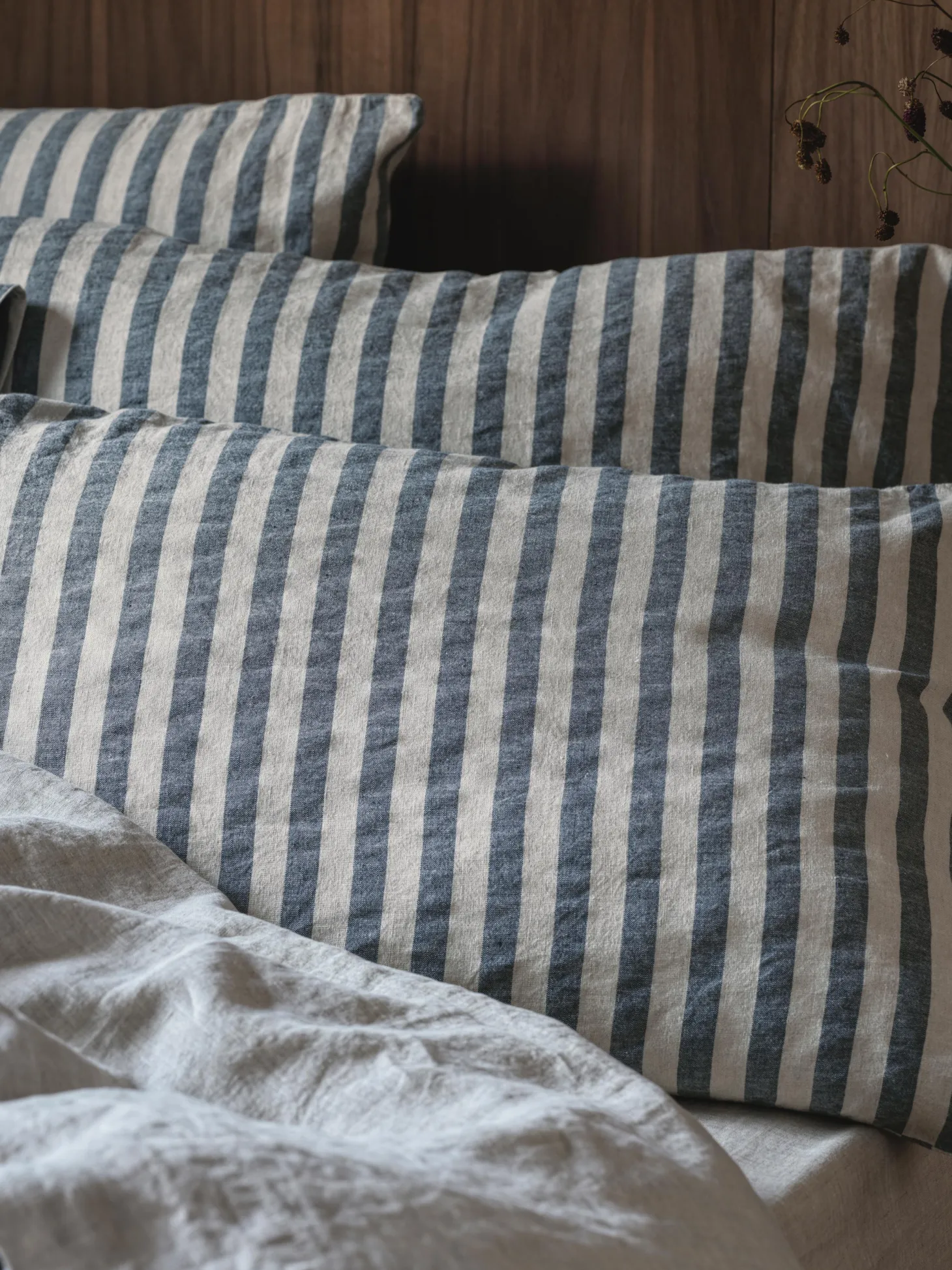 Atlantic Pembroke Stripe Linen Blend Pillowcase (Pair)