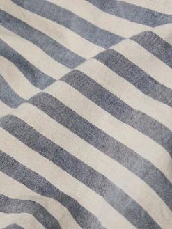 Atlantic Pembroke Stripe Linen Blend Flat Sheet