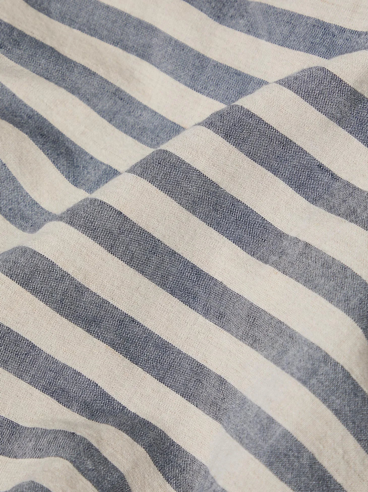Atlantic Pembroke Stripe Linen Blend Flat Sheet