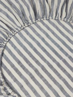 Atlantic Pembroke Stripe Linen Blend Fitted Sheet
