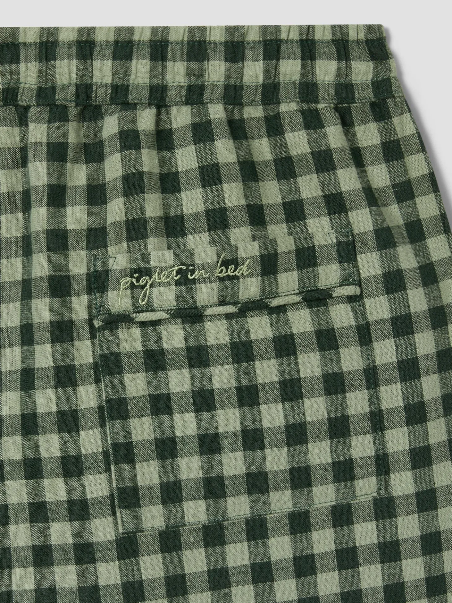 Bay Green & Fern Gingham Linen Blend Pants