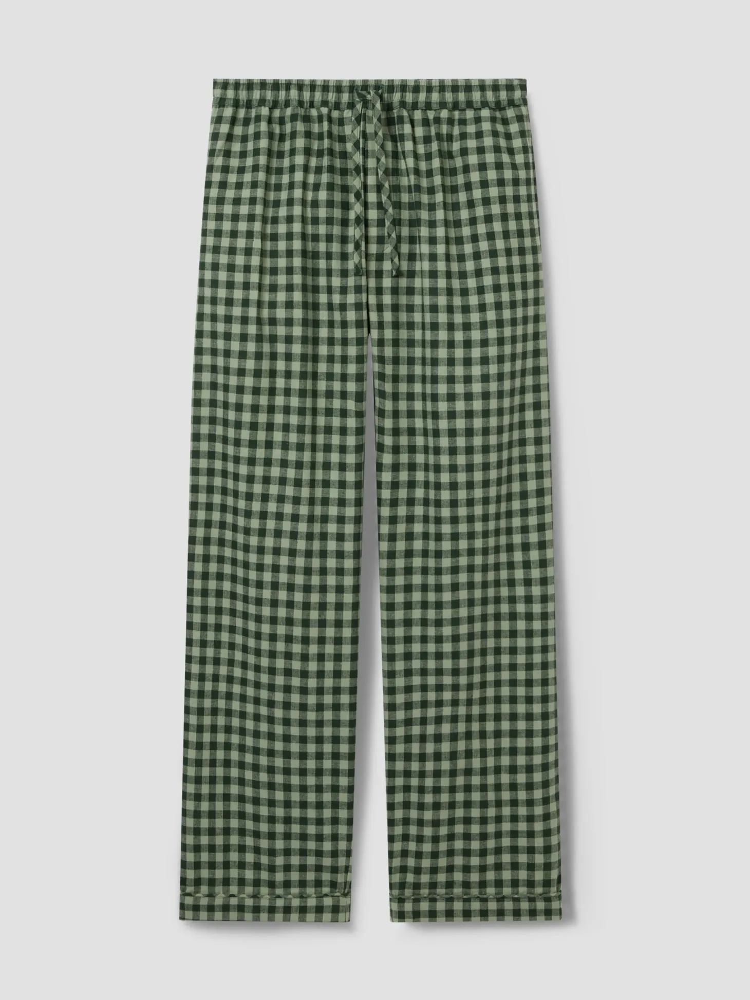 Bay Green & Fern Gingham Linen Blend Pants