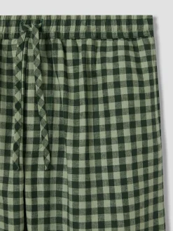 Bay Green & Fern Gingham Linen Blend Pants