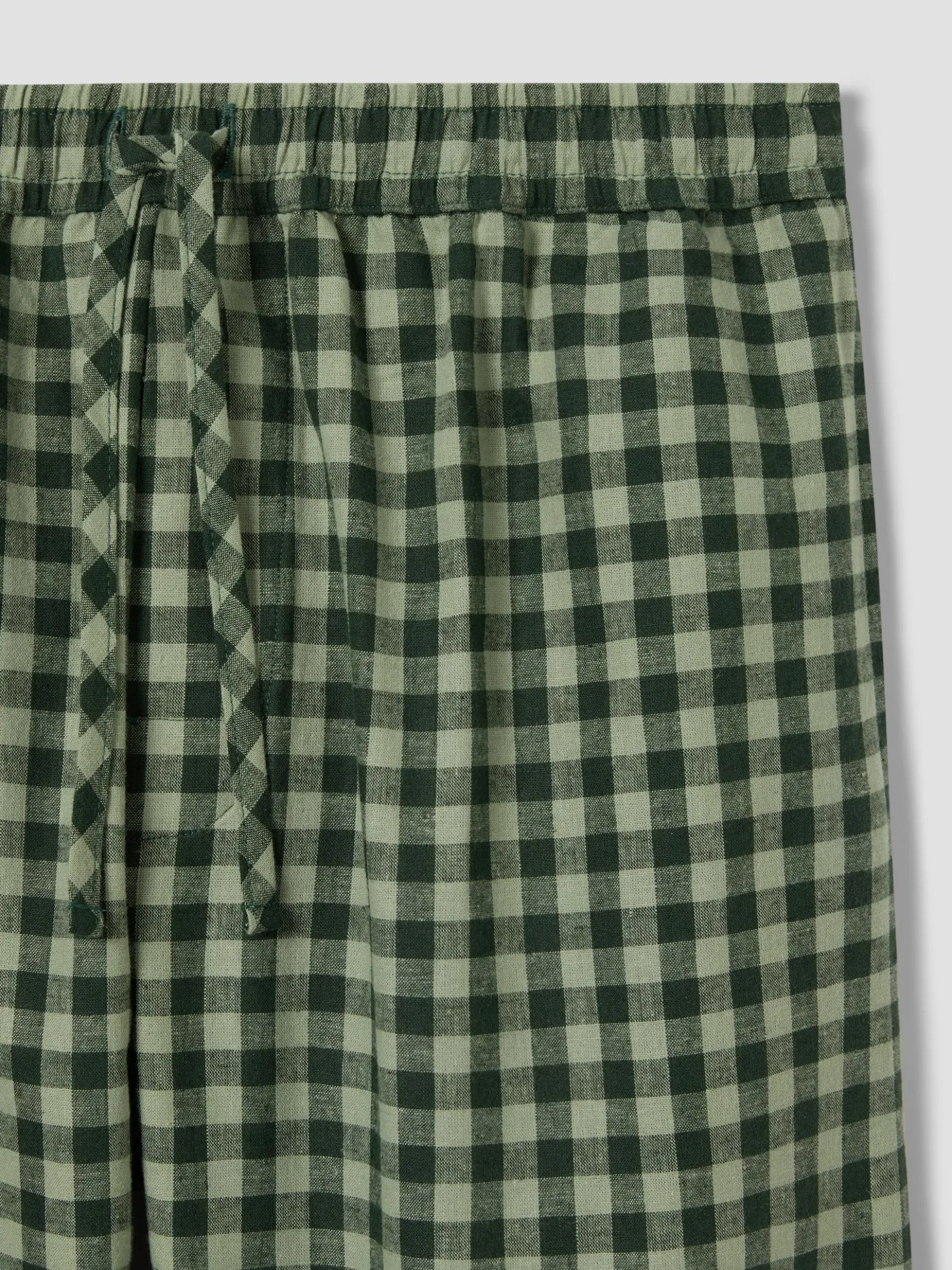 Bay Green & Fern Gingham Linen Blend Pants