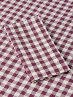 Berry Gingham Linen Blend Napkins Set of 4