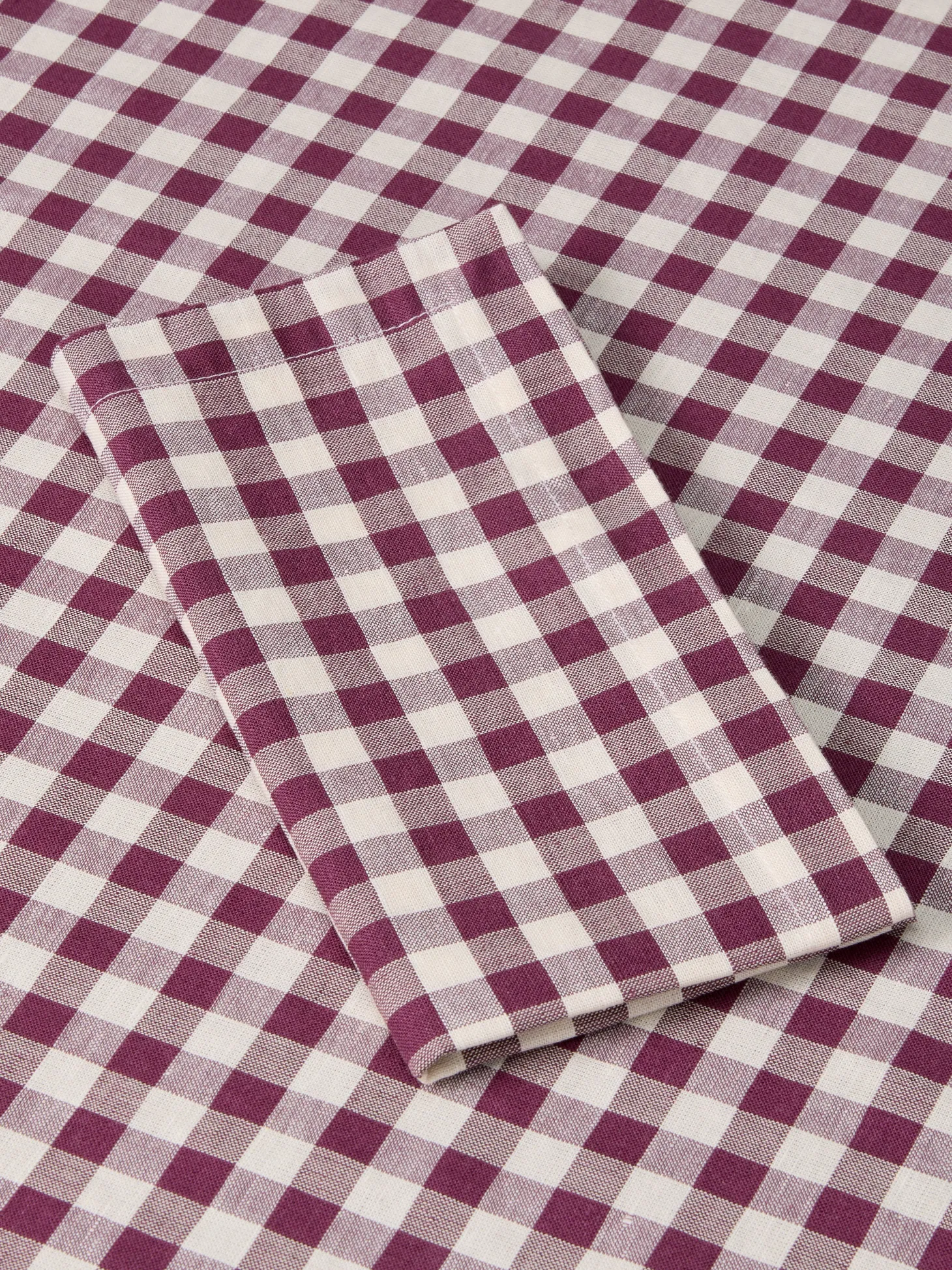 Berry Gingham Linen Blend Napkins Set of 4
