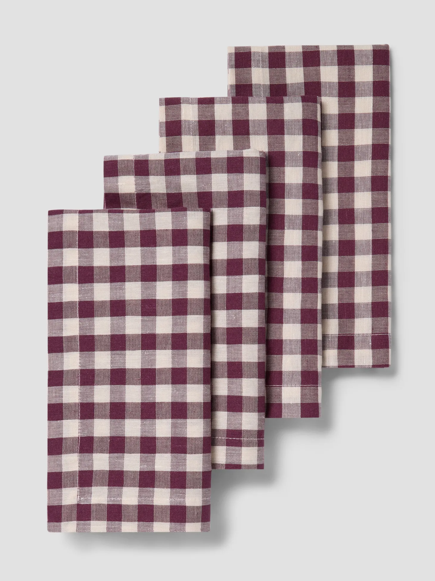 Berry Gingham Linen Blend Napkins Set of 4