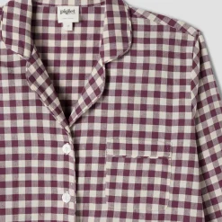 Berry Gingham Linen Blend Pajama Short Set