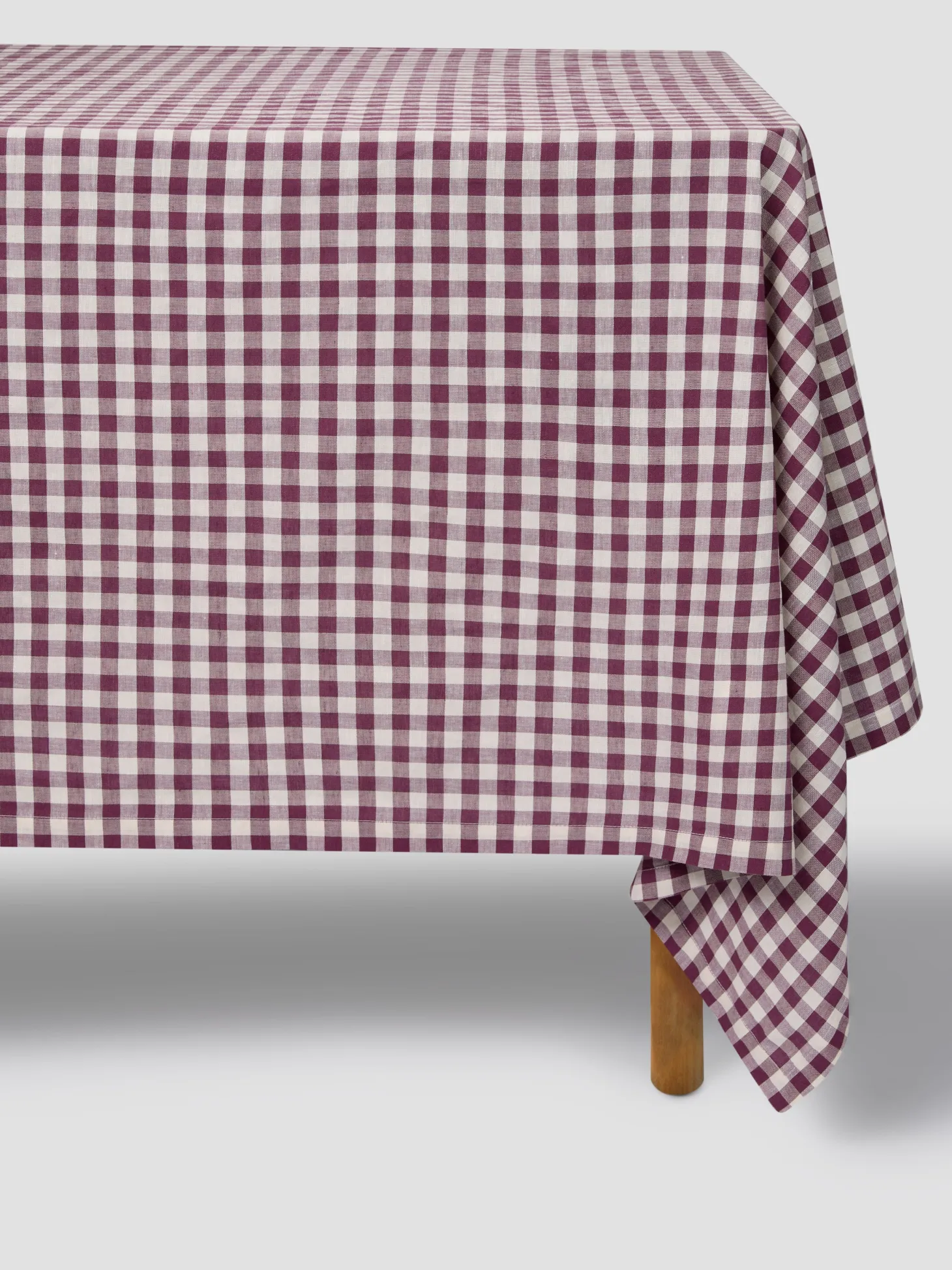 Berry Gingham Linen Blend Tablecloth