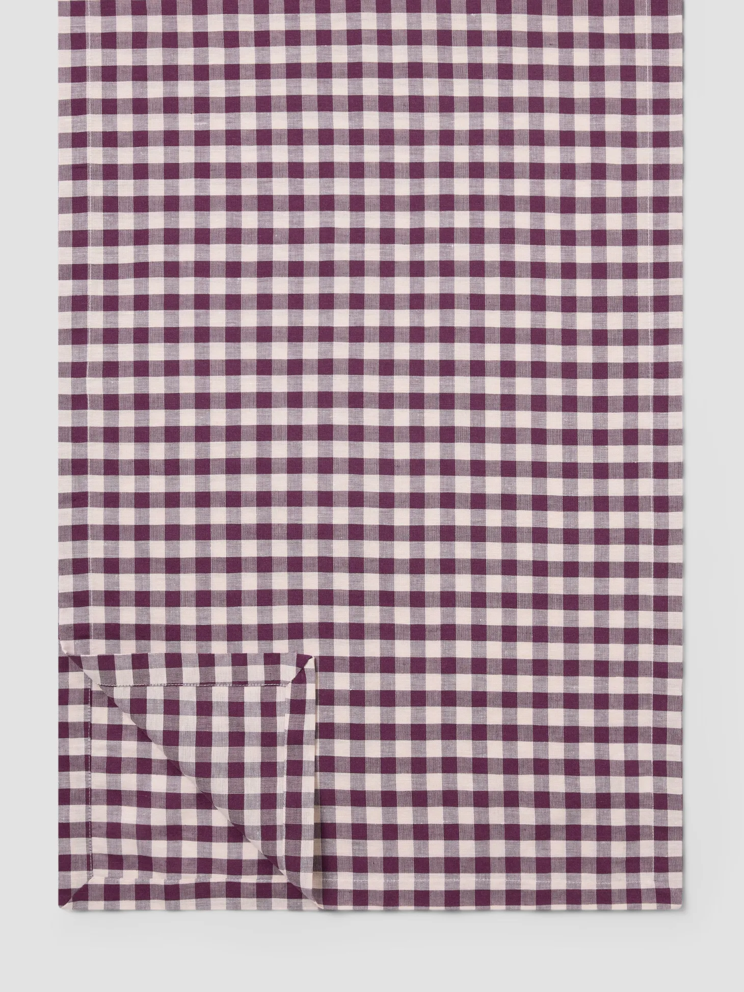 Berry Gingham Linen Blend Table Runner