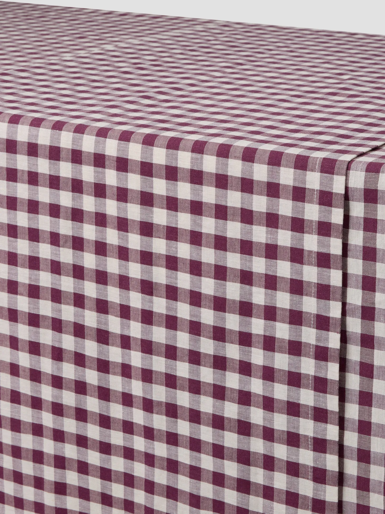 Berry Gingham Linen Blend Table Runner