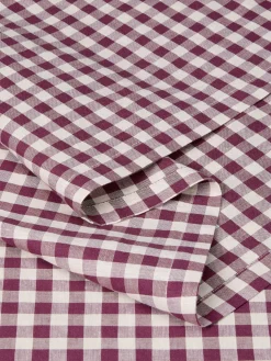 Berry Gingham Linen Blend Table Runner