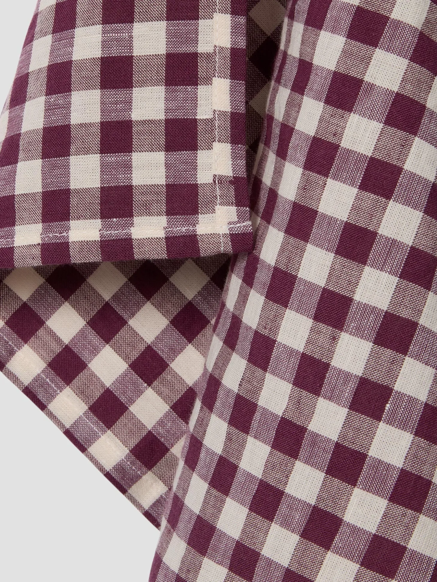 Berry Gingham Linen Blend Tea Towel