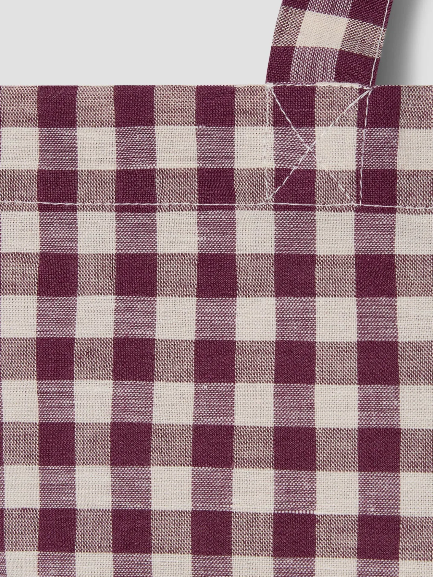 Berry Gingham Linen Blend Tote Bag