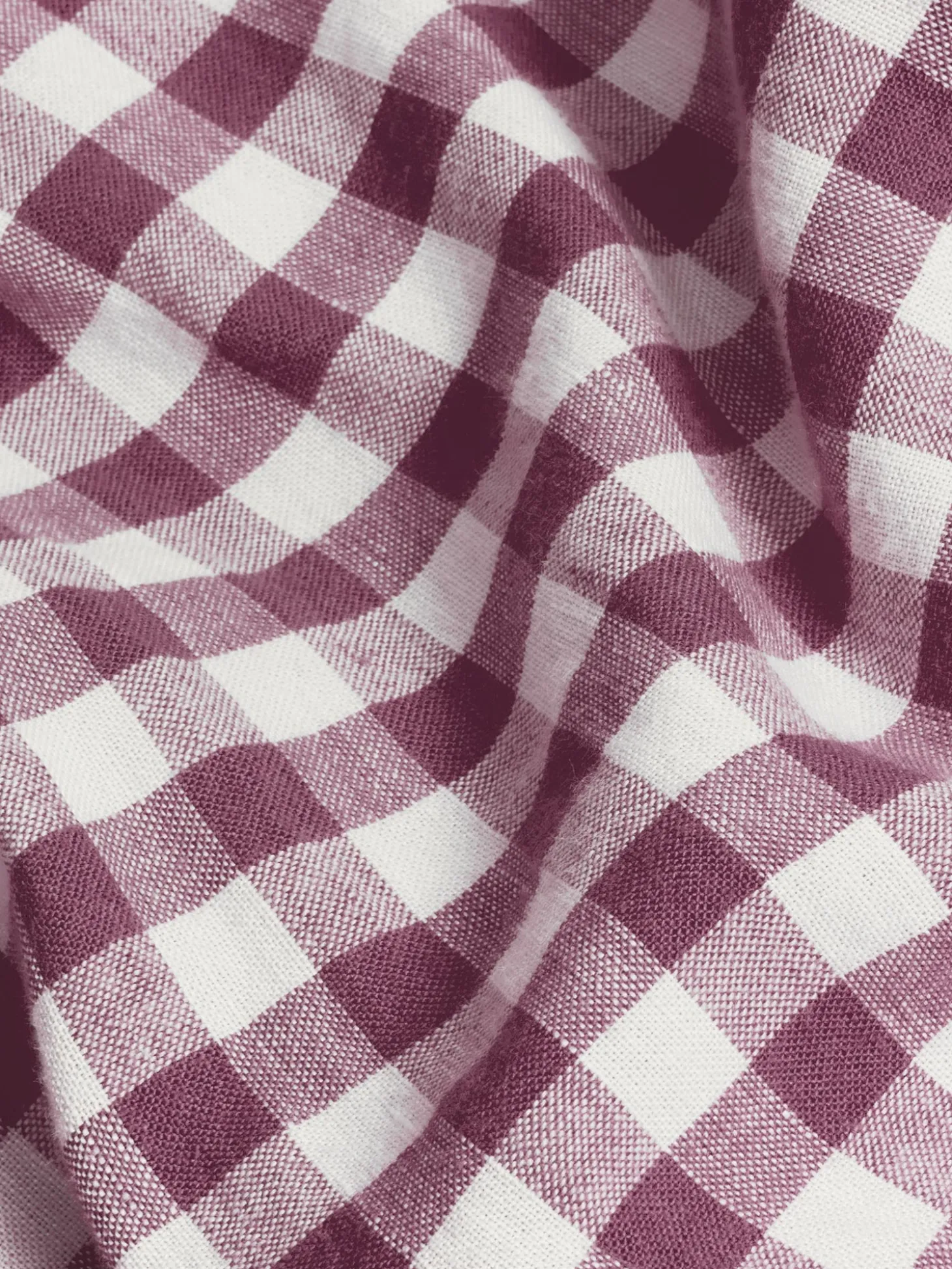 Berry Gingham 100% Linen Duvet Cover