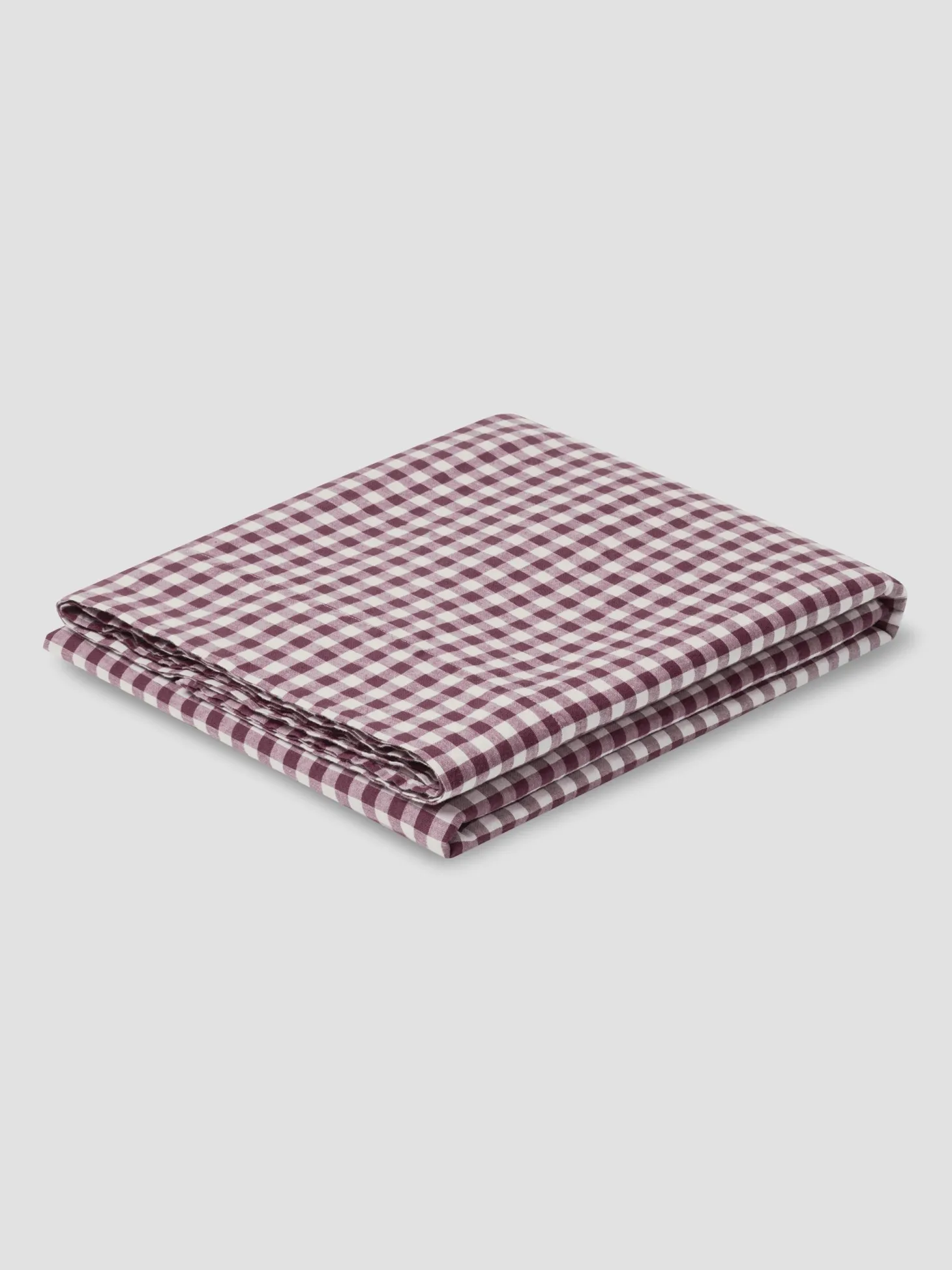 Berry Gingham 100% Linen Flat Sheet