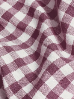 Berry Gingham 100% Linen Pillowcases (Pair)