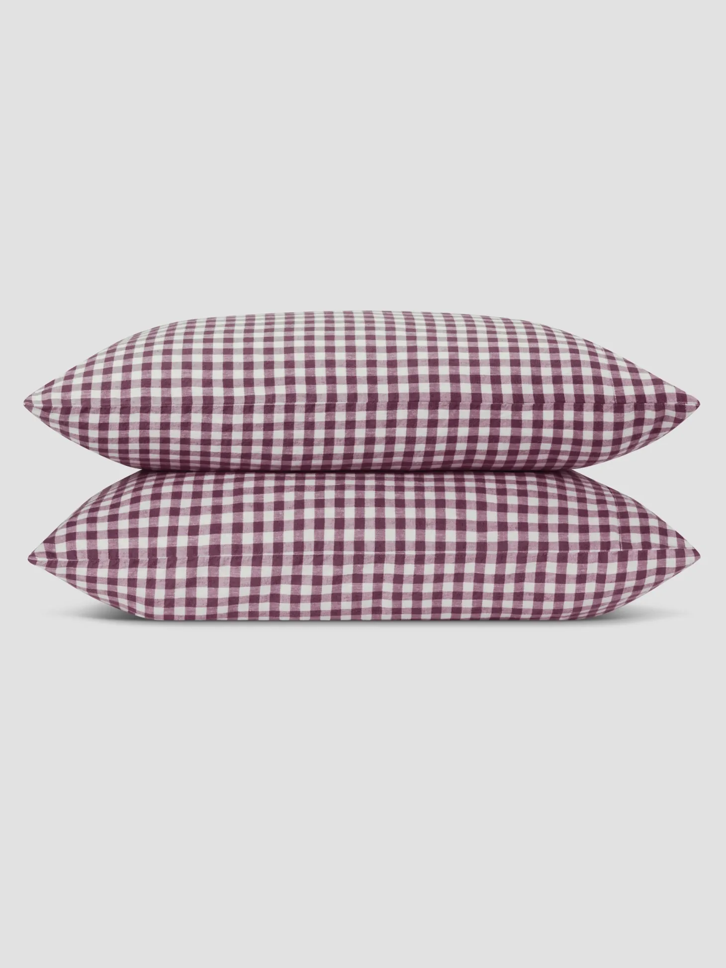 Berry Gingham 100% Linen Pillowcases (Pair)