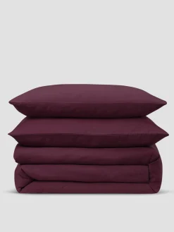 Berry Linen Blend Duvet Set