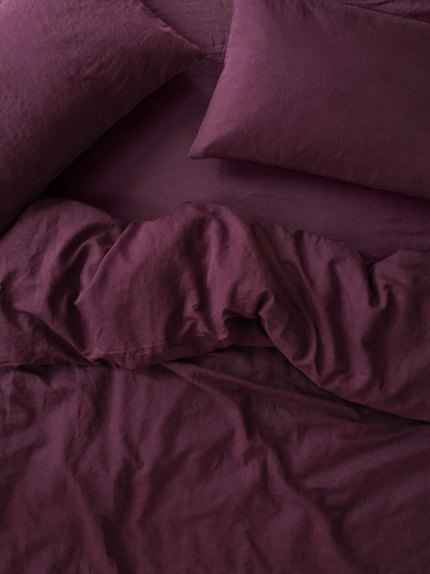 Berry 100% Linen Duvet Cover
