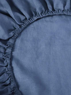 Blueberry Linen Blend Fitted Sheet