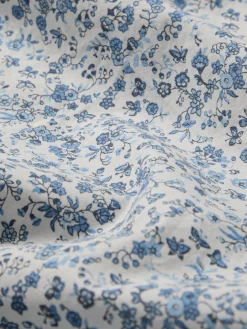 Blue Mini Meadow Cotton Fitted Sheet