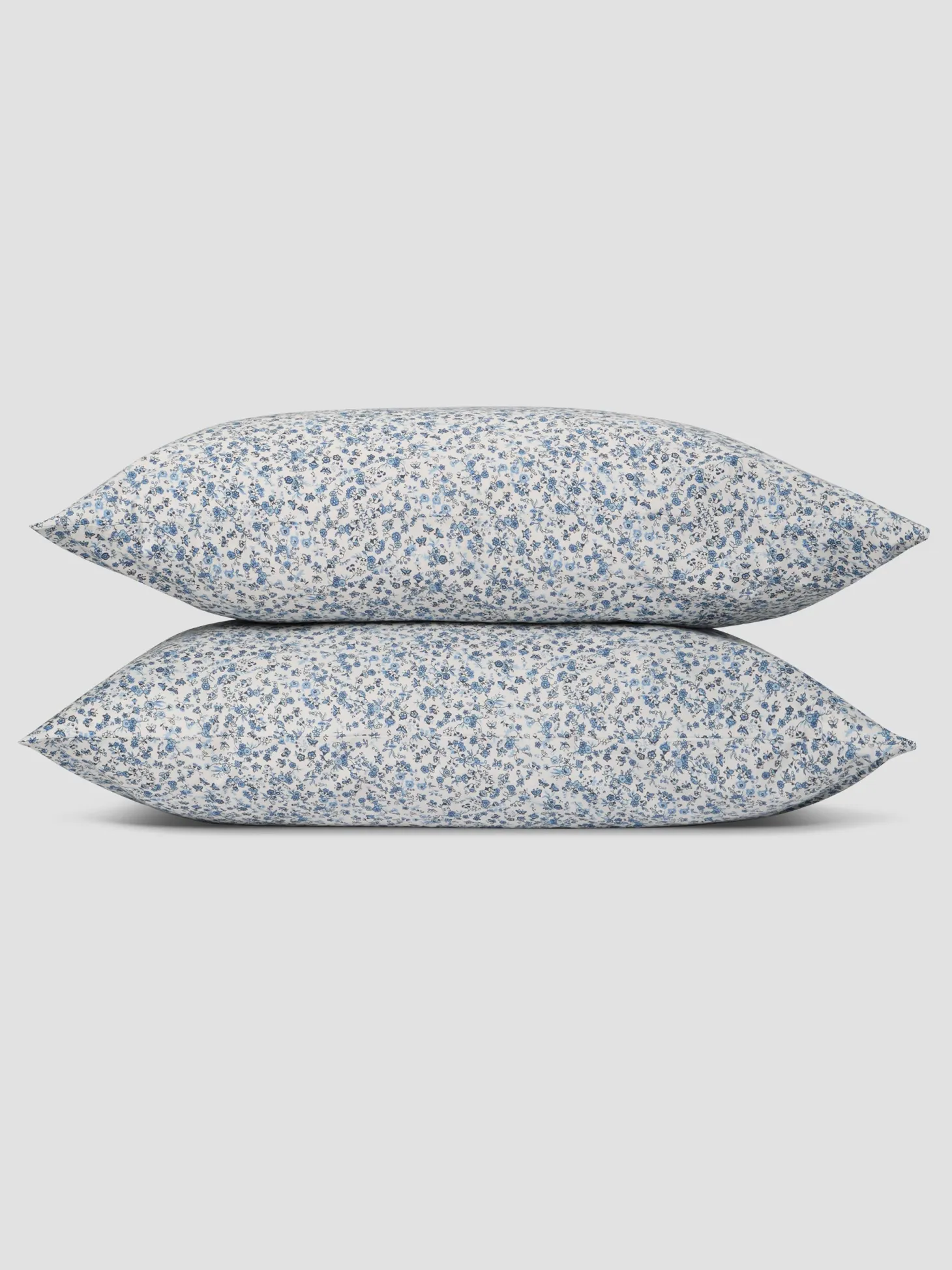 Blue Mini Meadow Cotton Pillowcases (Pair)