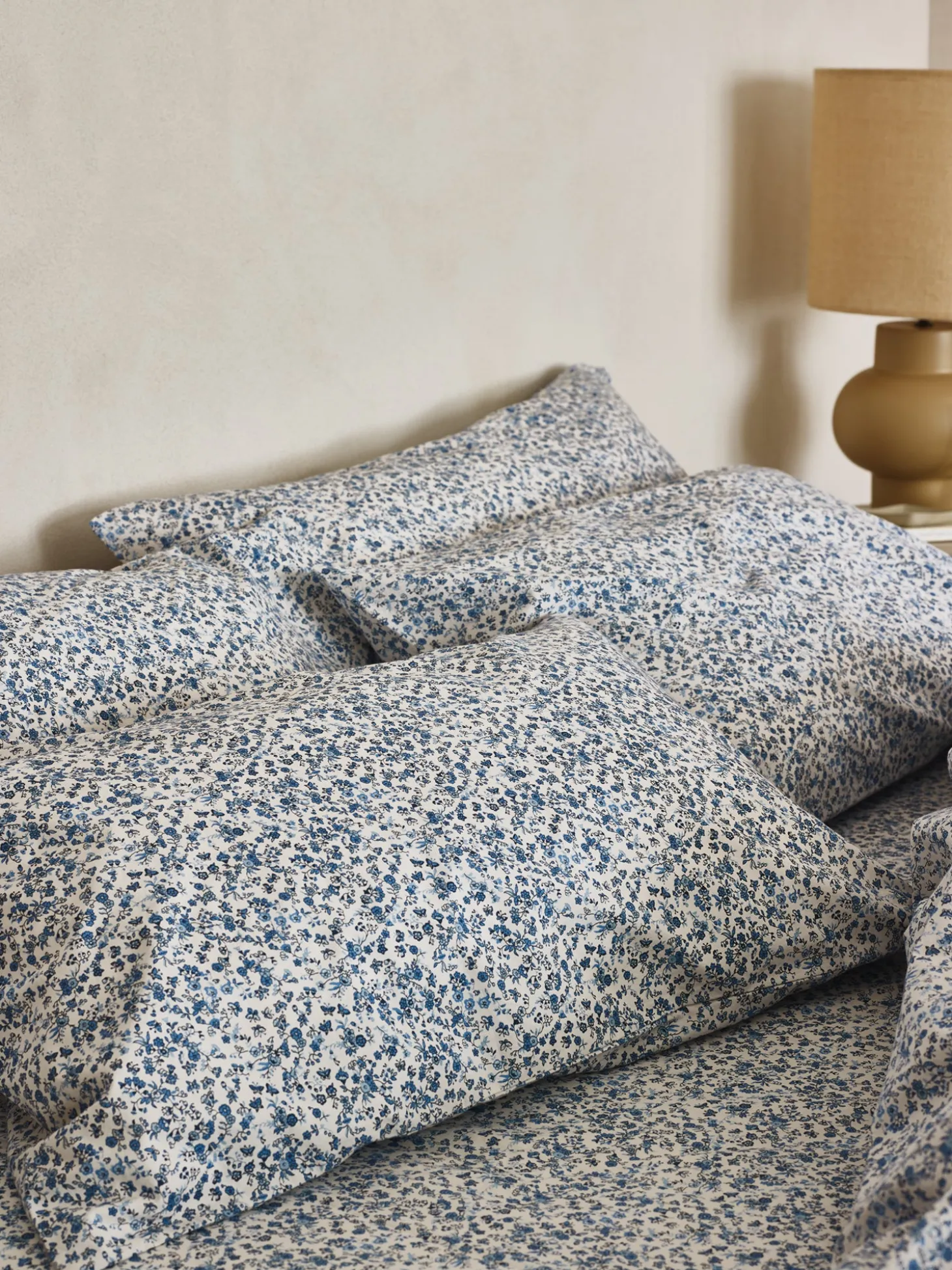 Blue Mini Meadow Cotton Pillowcases (Pair)