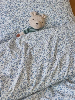 Blue Mini Meadow Kids Cotton Bedding Set