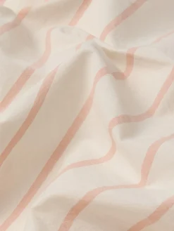 Blush Pink Slumber Stripe Cotton Fitted Sheet