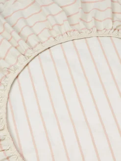 Blush Pink Slumber Stripe Cotton Fitted Sheet