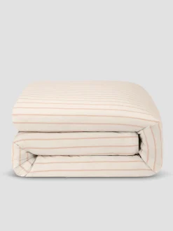 Blush Pink Slumber Stripe Cotton Duvet Cover