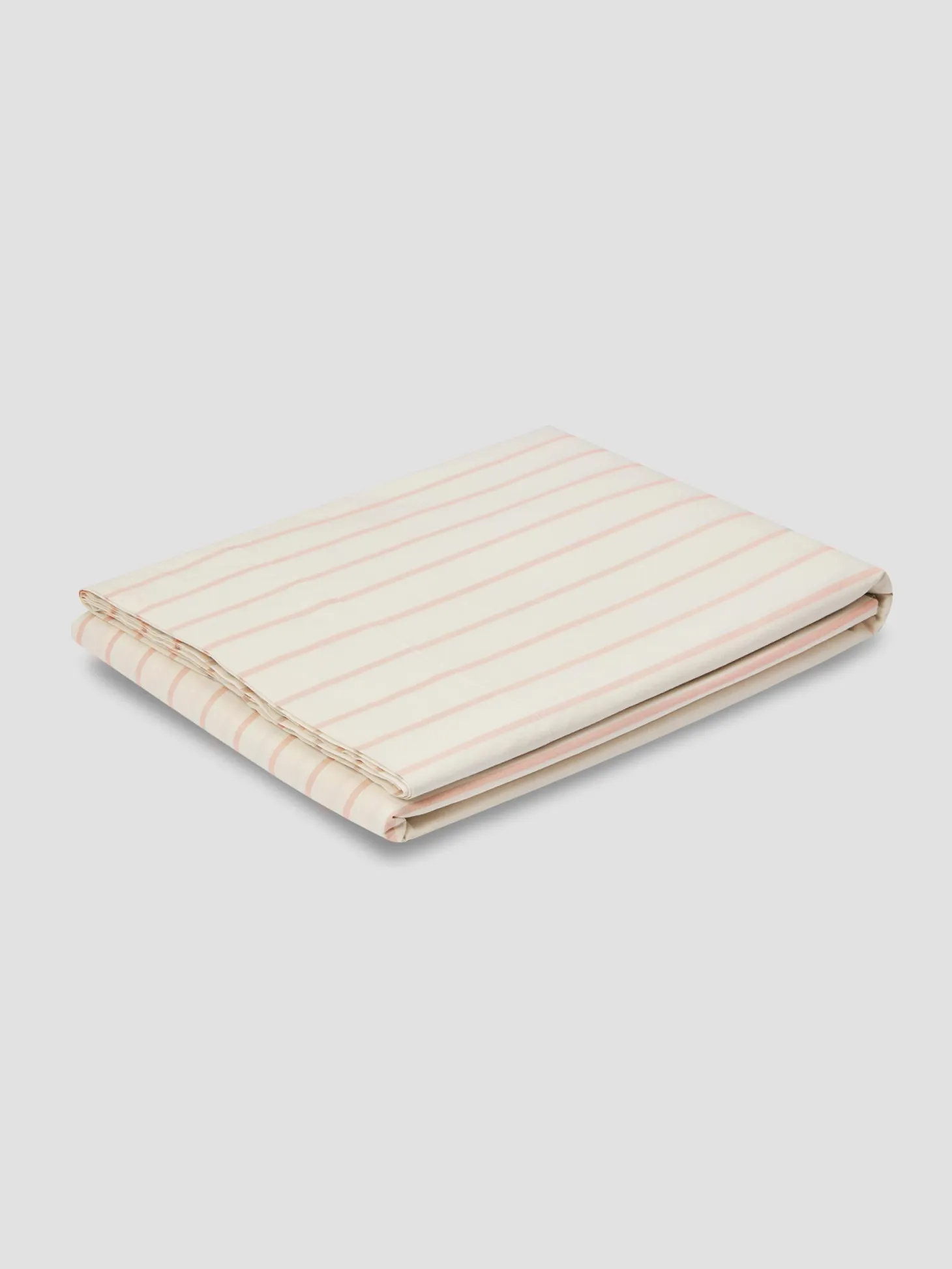 Blush Pink Slumber Stripe Cotton Flat Sheet