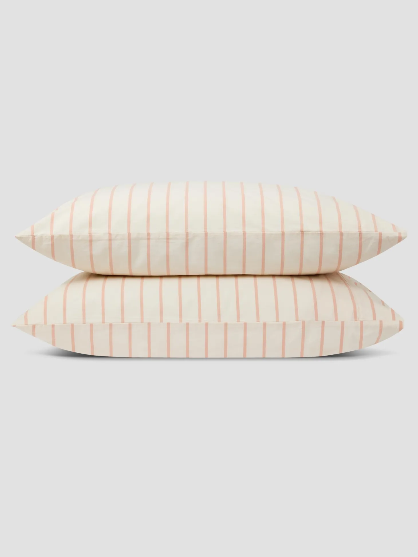 Blush Pink Slumber Stripe Cotton Pillowcases (Pair)