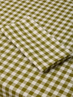 Botanical Green Gingham Linen Blend Napkins Set of 4
