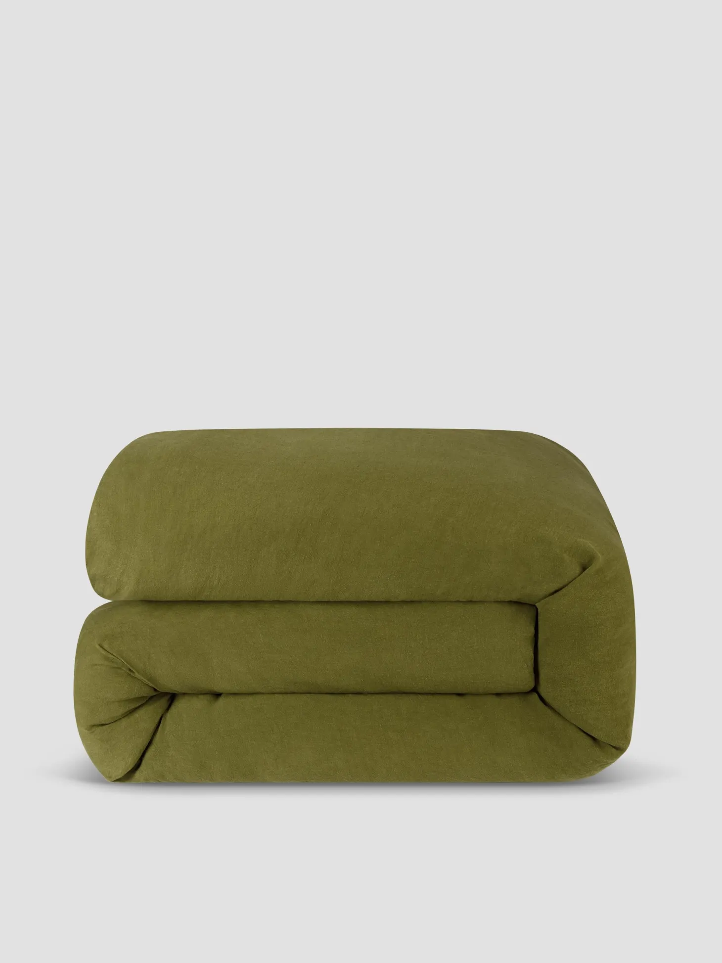 Botanical Green Linen Blend Duvet Cover