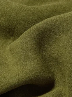Botanical Green Linen Blend Duvet Cover