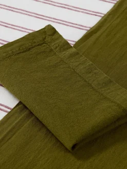 Botanical Green Linen Blend Napkins Set of 4