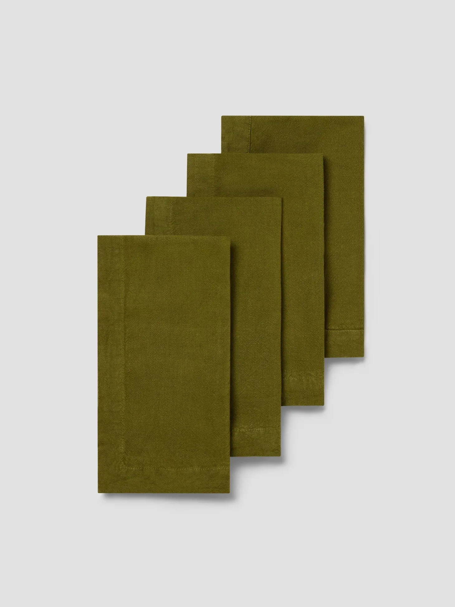 Botanical Green Linen Blend Napkins Set of 4