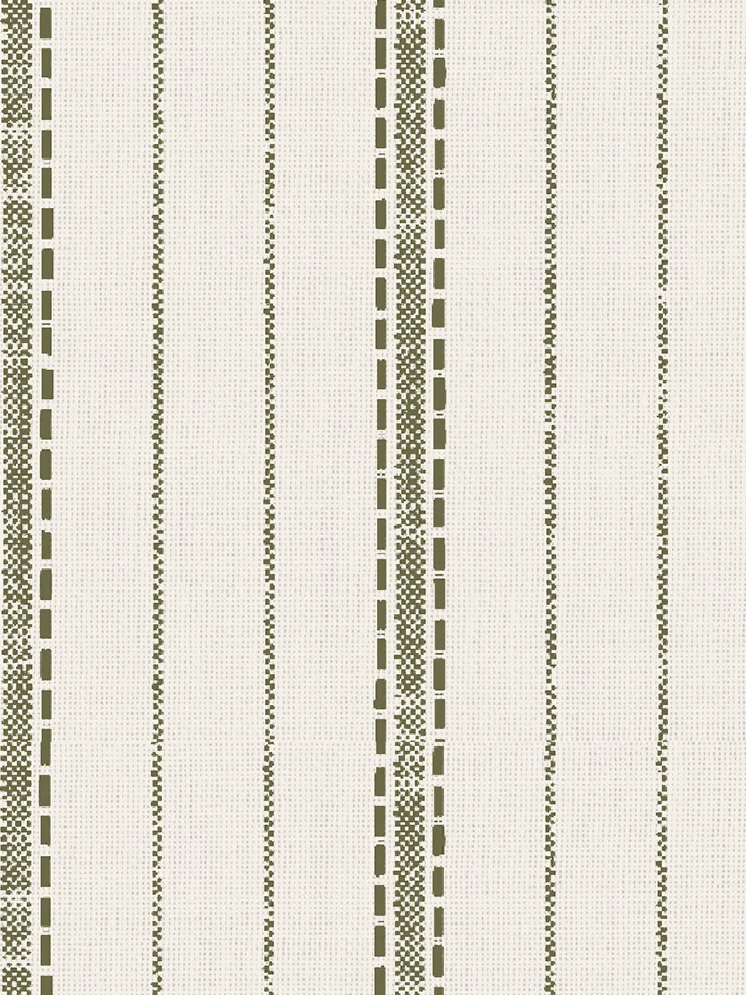 Botanical Green Ticking Stripe Wallpaper