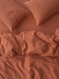 Burnt Orange 100% Linen Duvet Cover