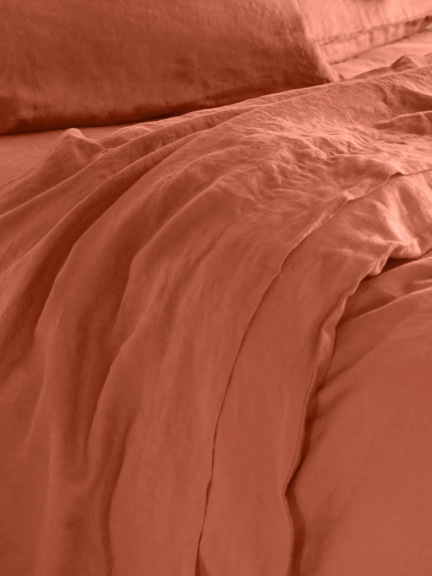 Burnt Orange 100% Linen Flat Sheet