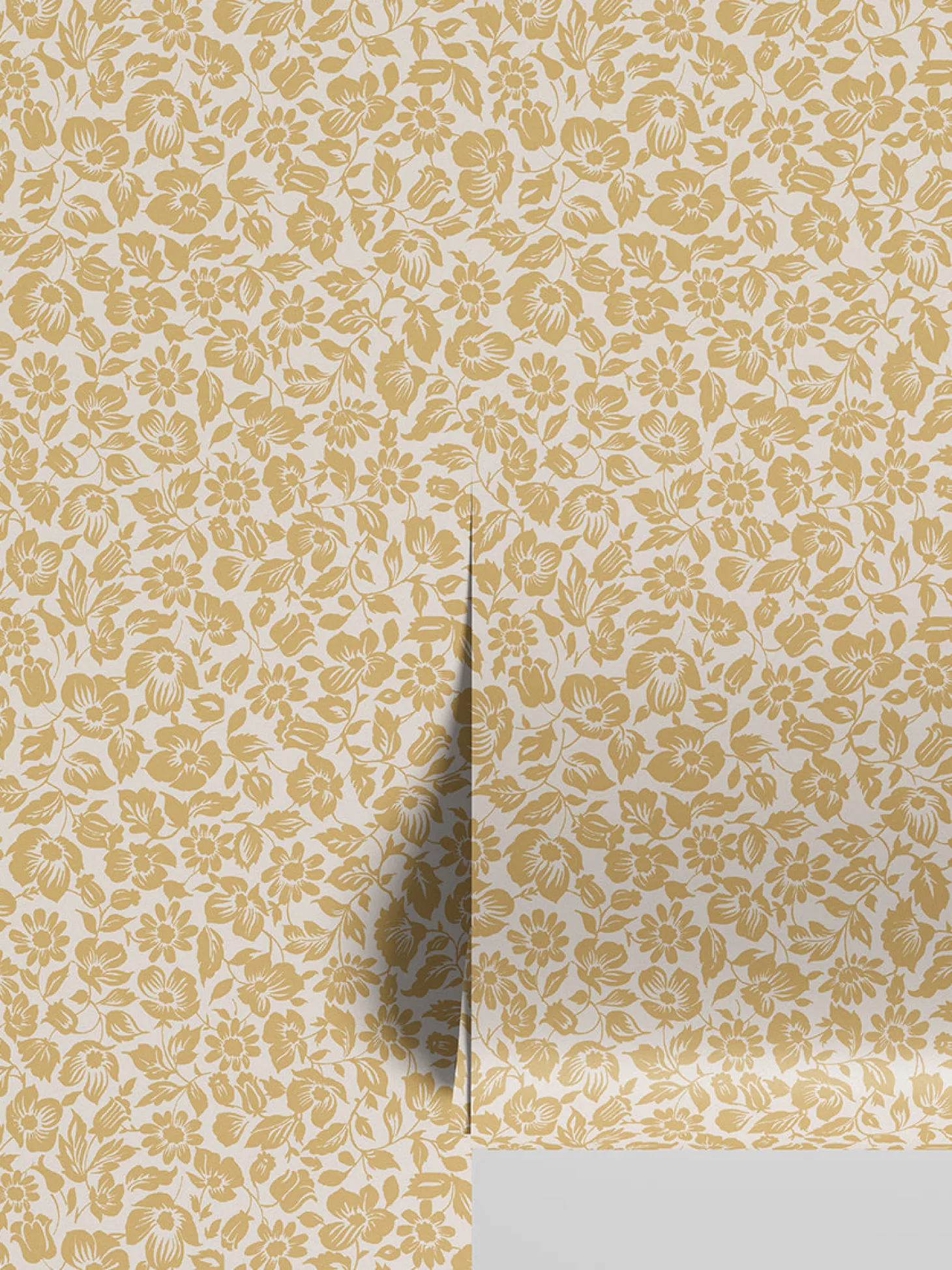 Butterscotch Meadow Floral Wallpaper
