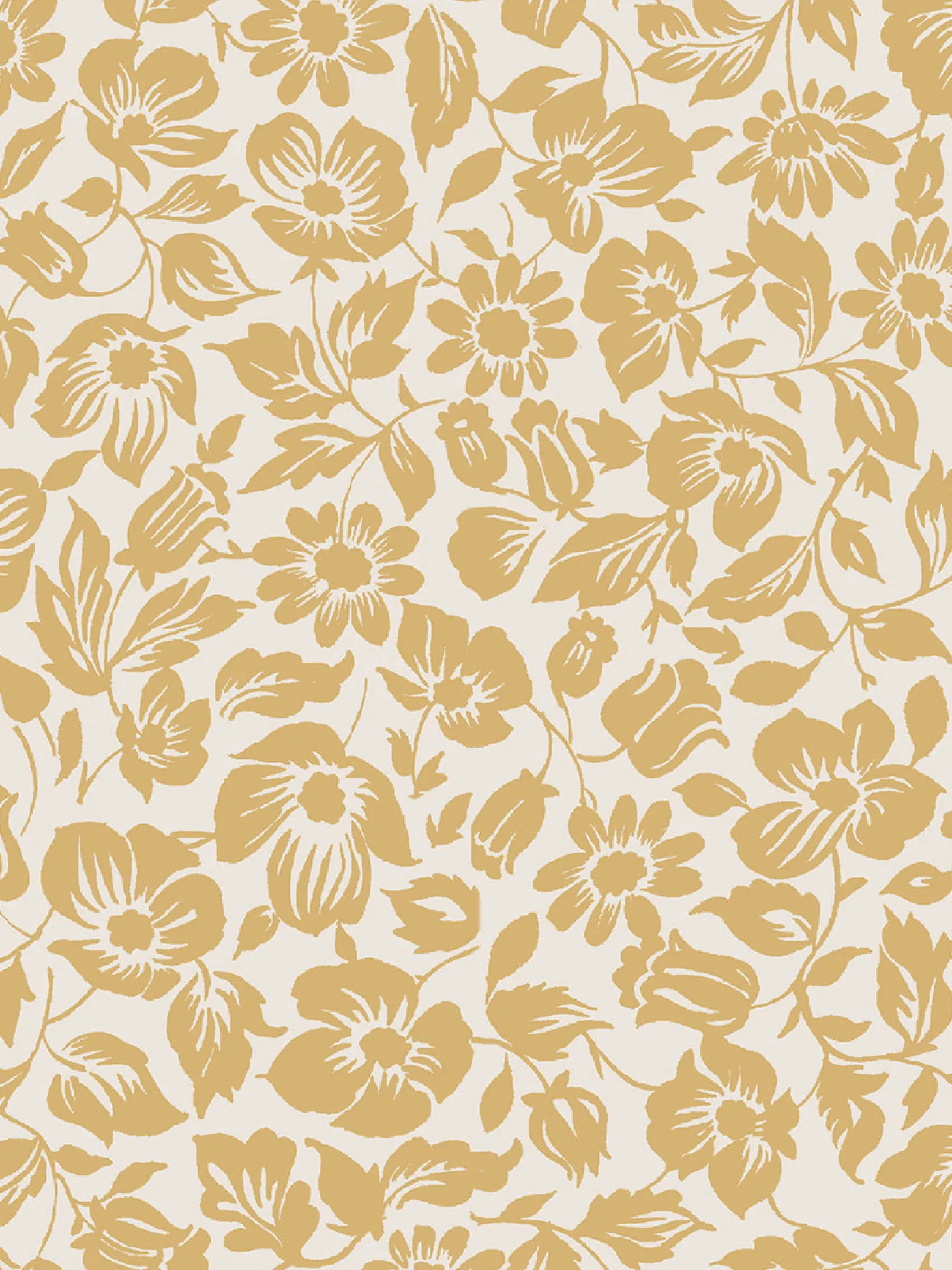 Butterscotch Meadow Floral Wallpaper