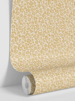 Butterscotch Meadow Floral Wallpaper