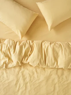Butter Yellow Linen Blend Duvet Cover