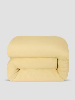 Butter Yellow Linen Blend Duvet Cover