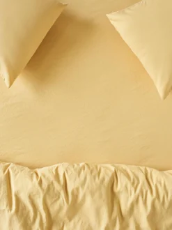 Butter Yellow Linen Blend Fitted Sheet