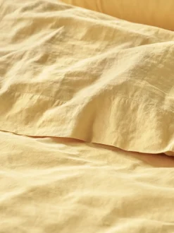 Butter Yellow Linen Blend Flat Sheet