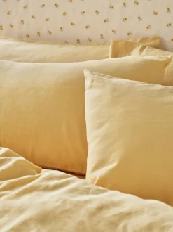 Butter Yellow Linen Blend Pillowcases (Pair)